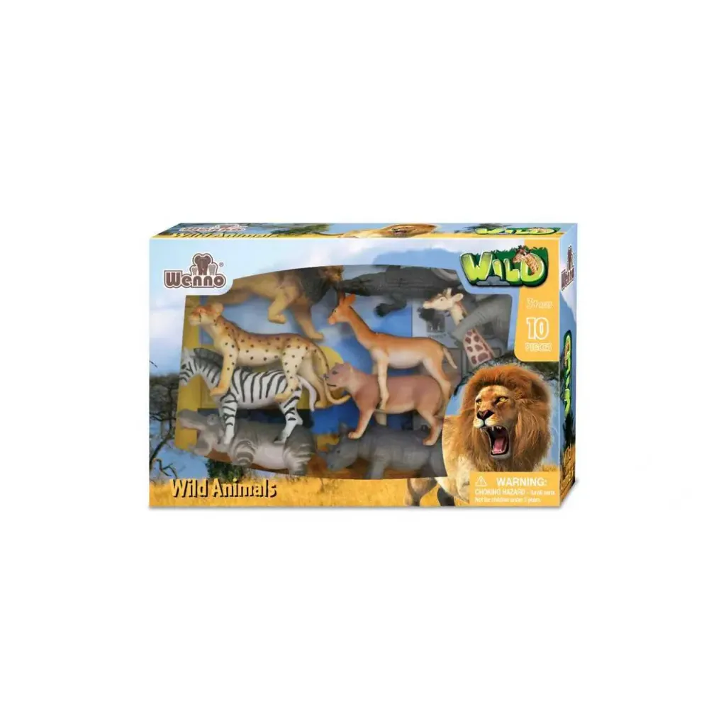 15 pcs Wild Animals Play Set in window box