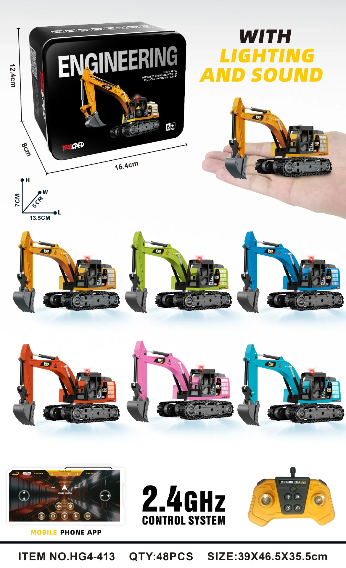 Excavator Remote Control Construction vehicle type C charger