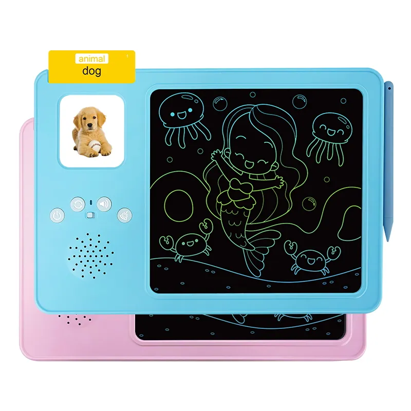 Talking Flash Cards with LCD Writing Tablet Write Listen Erase