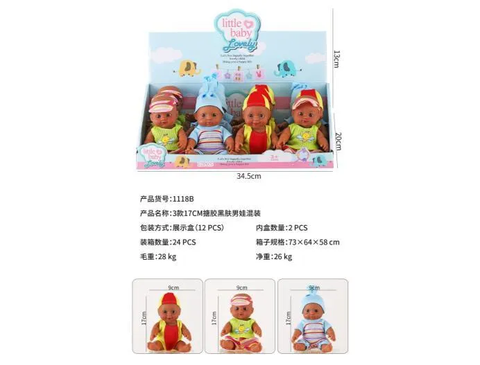 3PCs 17CM enamel African skin boy's mixed clothing