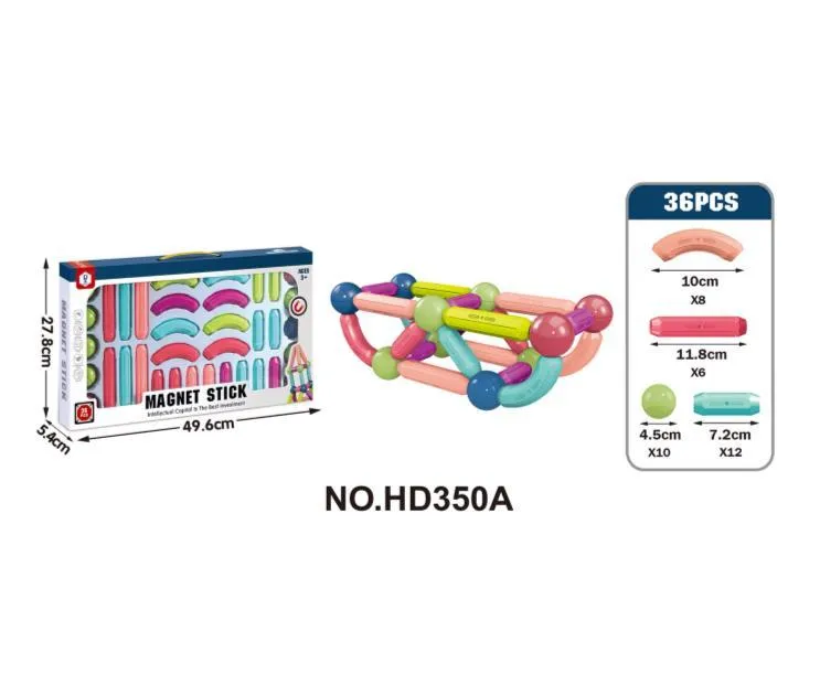 (GCC) 36PCS LARGE MAGNETIC RODS WITH 4.5 BALLS