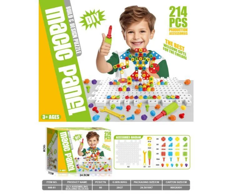 DIY Assembly of Building Blocks 214PCS