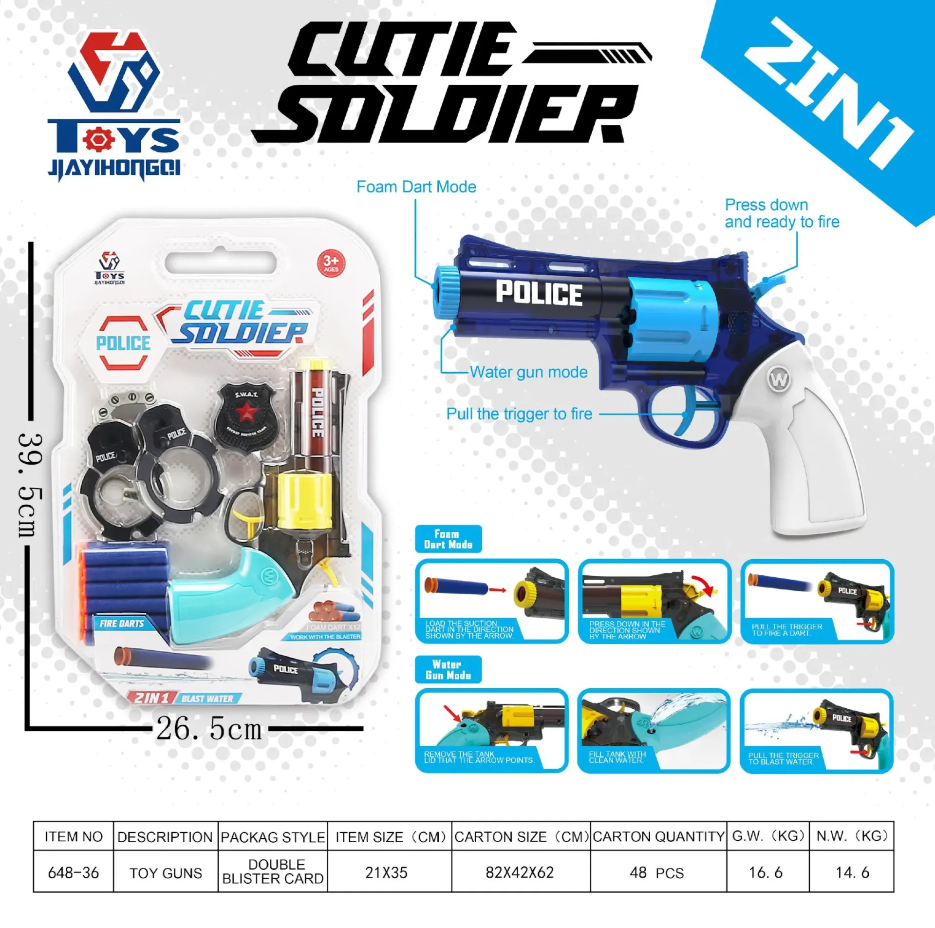 Dual-use Foam Blaster police revolver